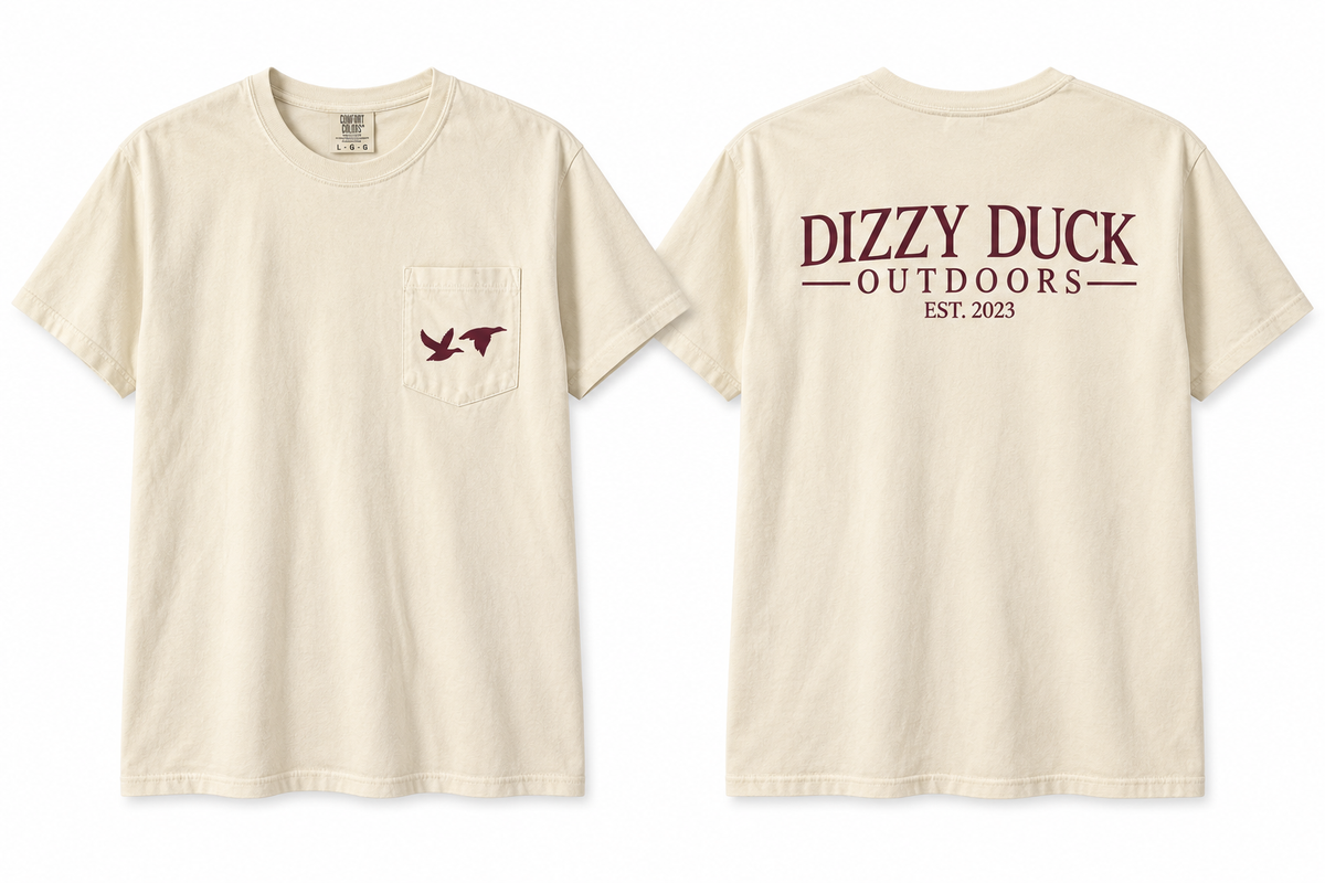 Dizzy Duck Heritage Tee-Ivory/Maroon
